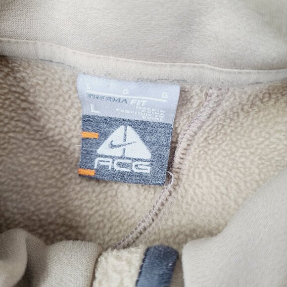 Nike ACG Men's Ecru Tan Therma Fit Long Sleeve Full Zip Winter Fleece Jacket L - Picture 6 of 9
